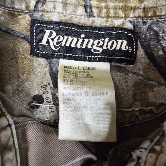 Remington Work Shirt Large Heavy Twill Grunge Biker Mechanic Utility Outdoor - Picture 5 of 14